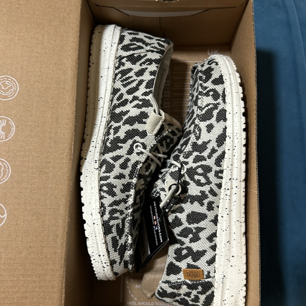 Hey dude slip on WENDY CHEETAH GRAY